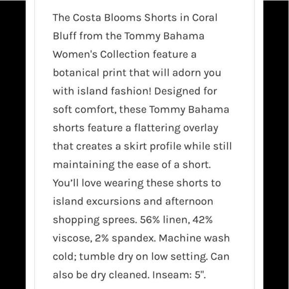 Tommy Bahama coastal bloom shorts. Size 6 - Picture 11 of 11